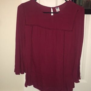 Long sleeve red blouse